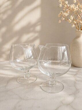 Vintage Mid Century Modern Brandy Snifter Glasses Set of 2